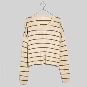 Madewell Lawson Crop Pullover Sweater in Stripe